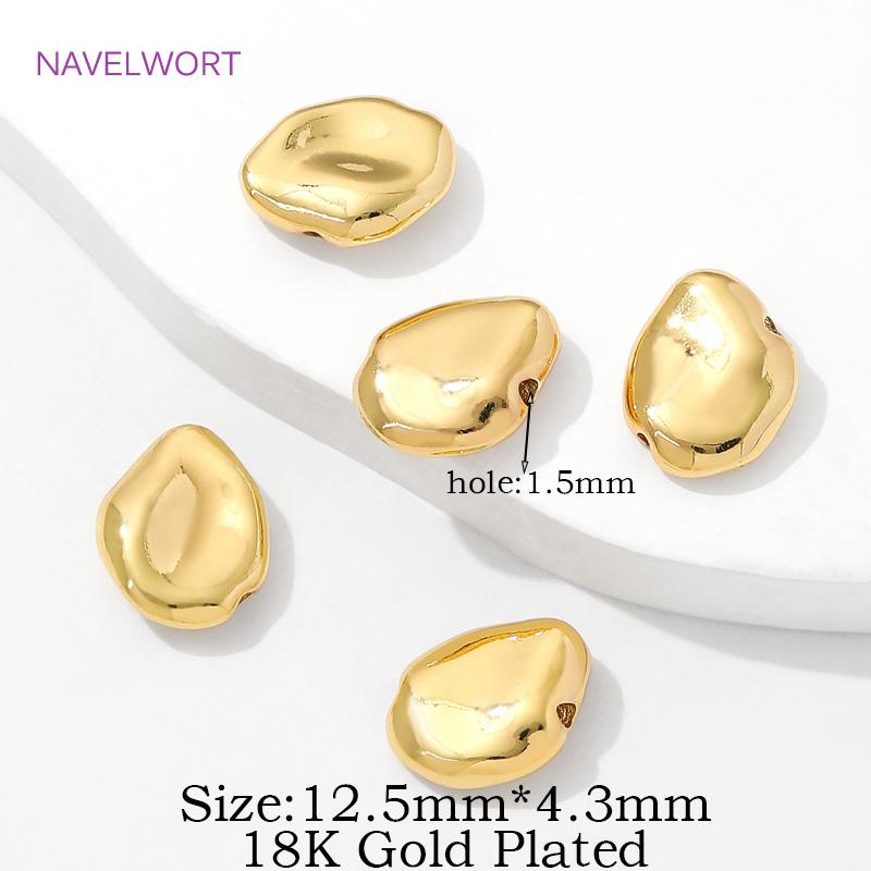Brass Spacer Beads For Jewelry Making,18K Gold Plated Flat Irregular Beads Separators,Bracelet Beads,DIY Jewelry Accessories