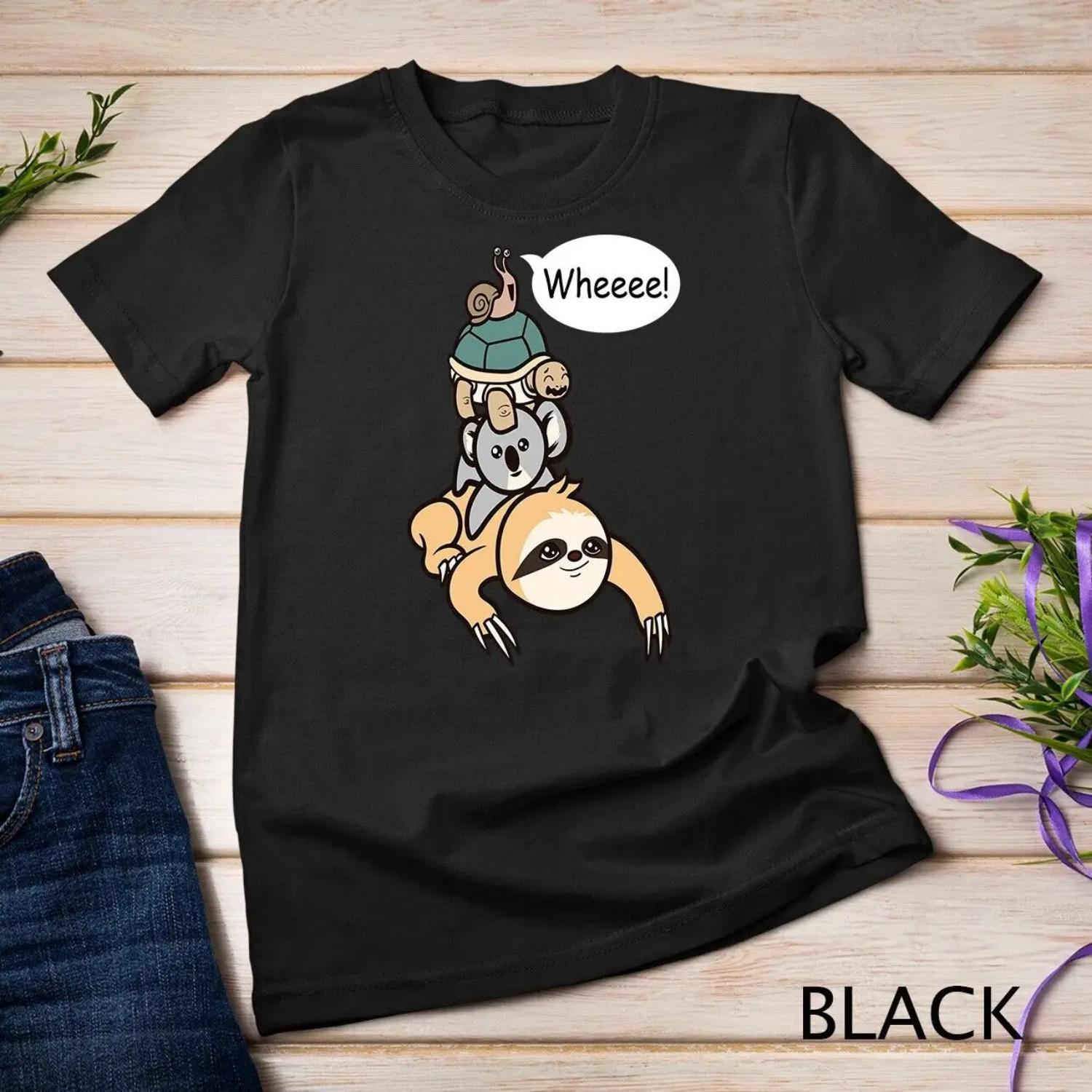 Funny Slow Moving Sloth Turtle Koala Snail Family Race T shirt XXXXXL