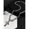 Fashion Ins Long Cross Necklace Hip-Hop Fashion Fancy Simple Pendant Boys Special-Interest Design Accessories