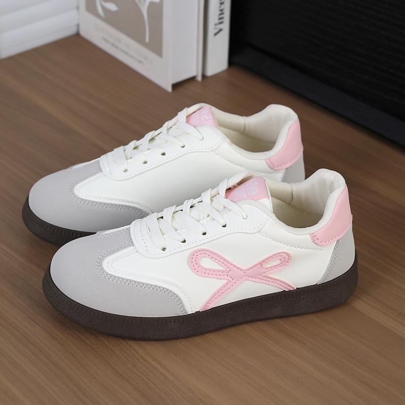 Cute Bowknot Sneakers for WomenSummer New Versatile NichechicThick-soled White Sneakers Loafers