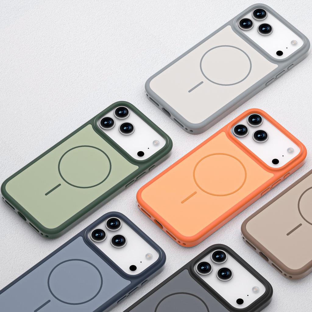 Applicable To Apple iPhone1716promax Mobile Phone Case Matte Two-in-one Skin Feeling Samsung S2 Orange Magnetic Suction Case