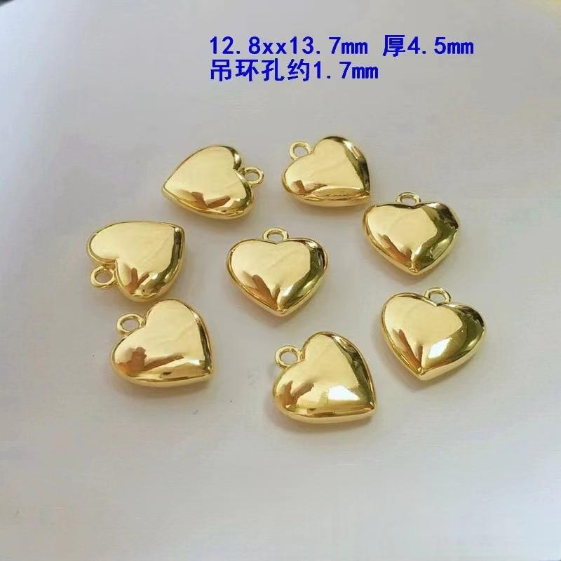 A1048 Luxury 14k Gold Filled Charm Pendant Heart Charm for Necklace Bracelet Jewelry Making Diy Accessory