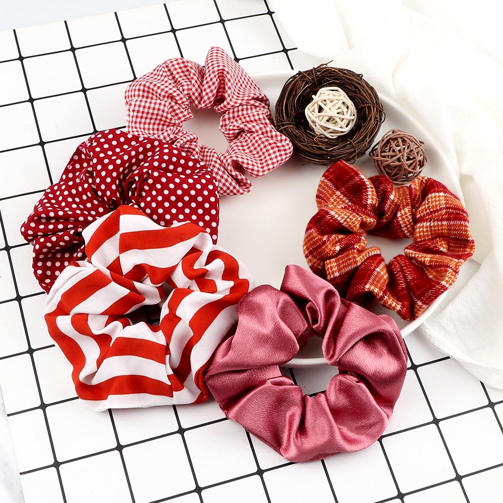 47 Styles 5pcs Fashion Elastic Hair Bands Simple Basic Ponytail Holder Rubber Band Headwear for Women Girl Hair Accessories Gift