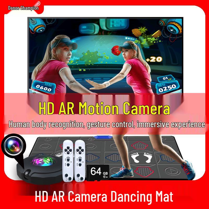 Cross-Language Wireless Dance Mat: HD AR Somatosensory Game Mat for Home HDMI HD AR Camera PVC