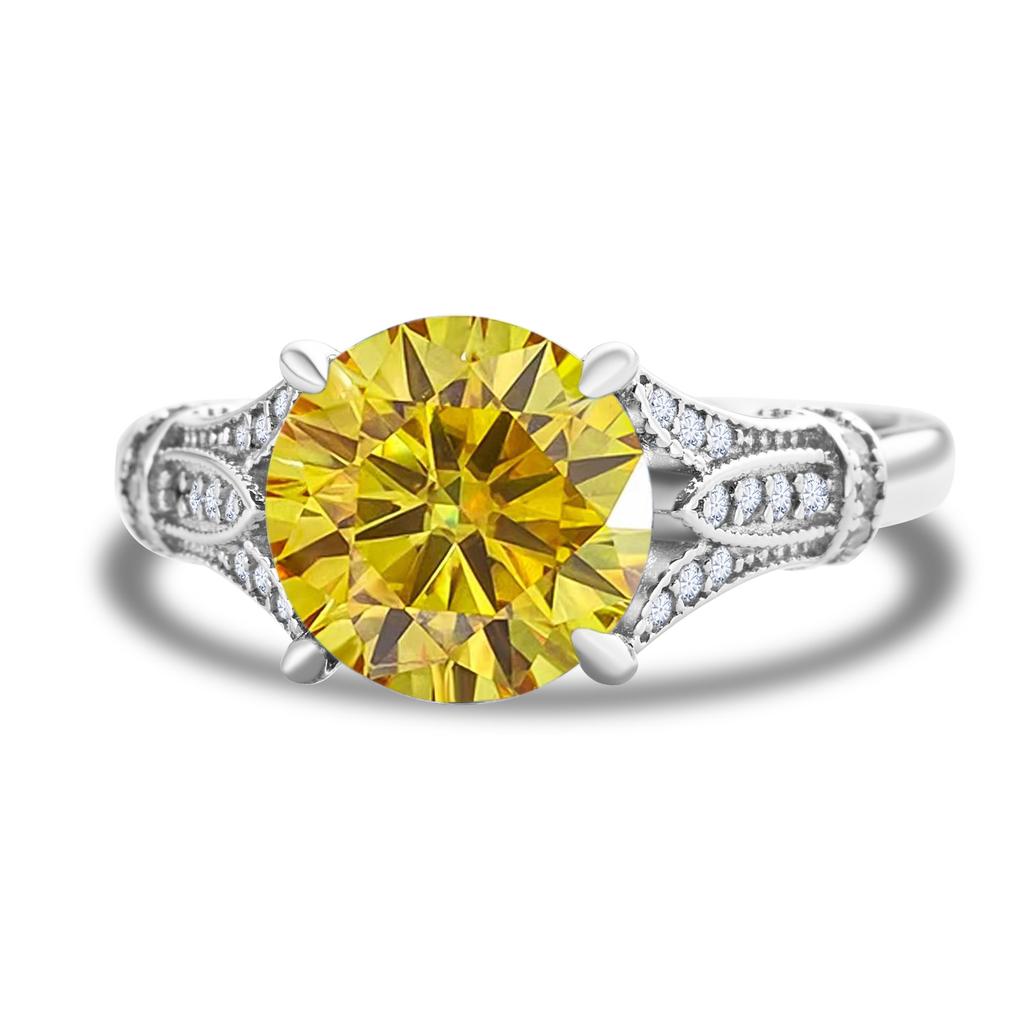 Luxuriöser 3 Karat 9 mm Solitär Moissanit Ring 925 Sterlingsilber Verlobungs- Eheringe für Damen Schmuck mit Zertifikat