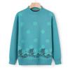 Mom Autumn Warm Sweater Elderly Autumn and Winter Integrated Fleece Knitted Sweater Grandma Fleece Thickened Casual Top