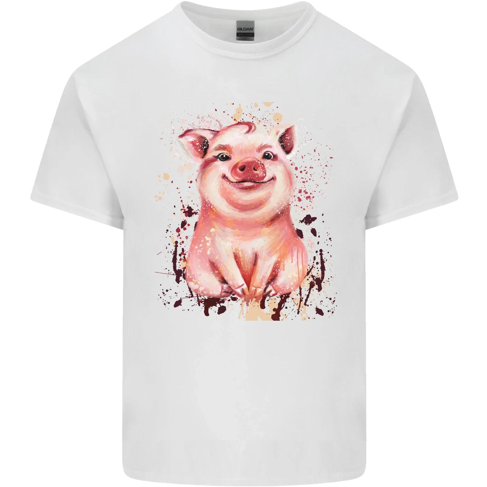 Watercolour Pig Kids T-Shirt Childrens 4XL