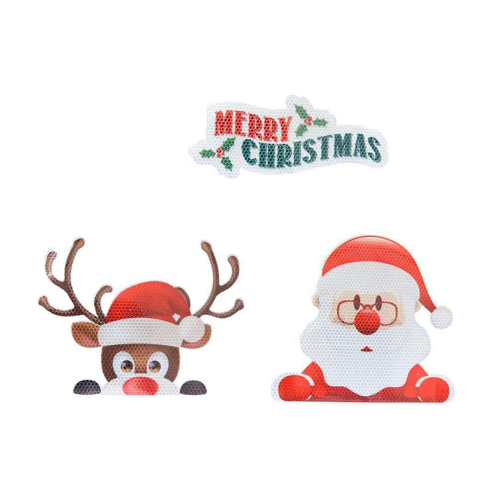 Exterior Accessories Car Styling Decoration Car Magnetic Reflective Decal Christmas PVC Stickers