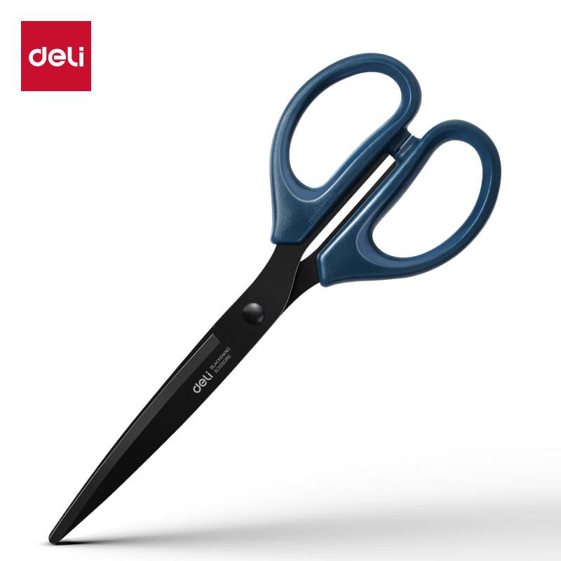 Deli 6009-S 180mm Black Blade Stainless Steel Scissors, 12-Pack