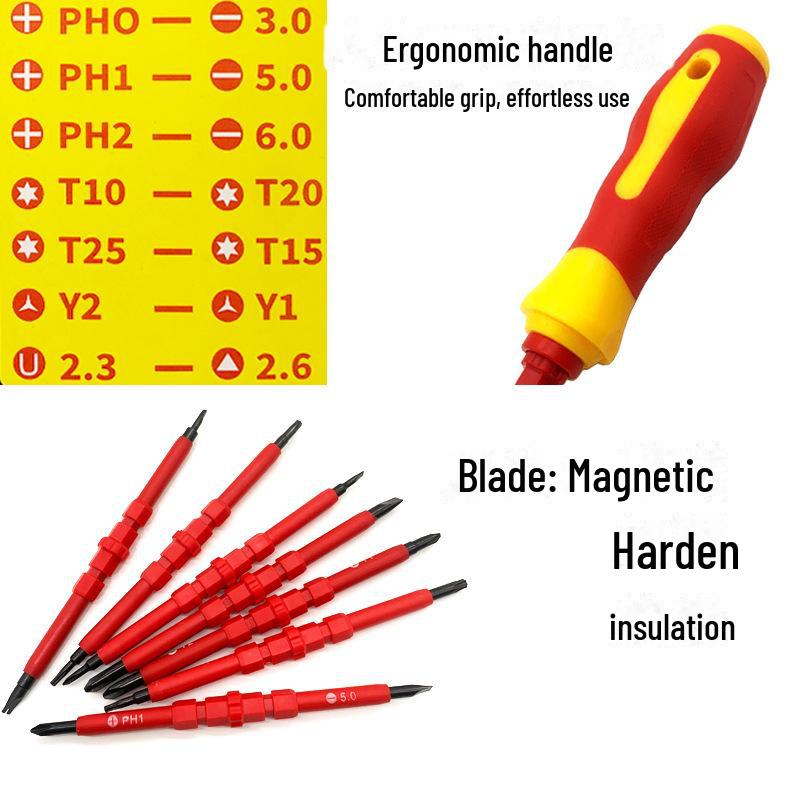 8-in-1 Isolierter Magnetischer Schraubendrehersatz für Elektriker