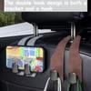 2PCS Car Seat Back Cover, Hidden Hook Design- Made of PU Material, Car Hooks, Suede Car Seat Hooks, Suitable for Various Models.