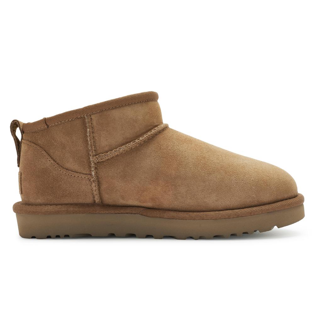 UGG CLASSIC ULTRA MINI 811 Manufacturing, Bear Dessert Shop Thermal Ankle Length Snow Boots Women's Chestnut Brown 1116109-CHE(Team80-)