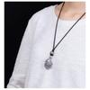 Vintage Chinese Zhong Kui Pendant Necklace Men Women Copper Charm With Leather Cord Retro Ethnic Style