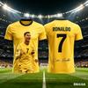 Men's Summer 3D Ronaldo Print Football Sports T-Shirt, Breathable and Quick-Drying Material Design, Perfect Summer Gift for Fans