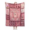 Cartoon Pig Print Flannel Blanket Sofa Nap Blanket Sheet Bedspread Blanket