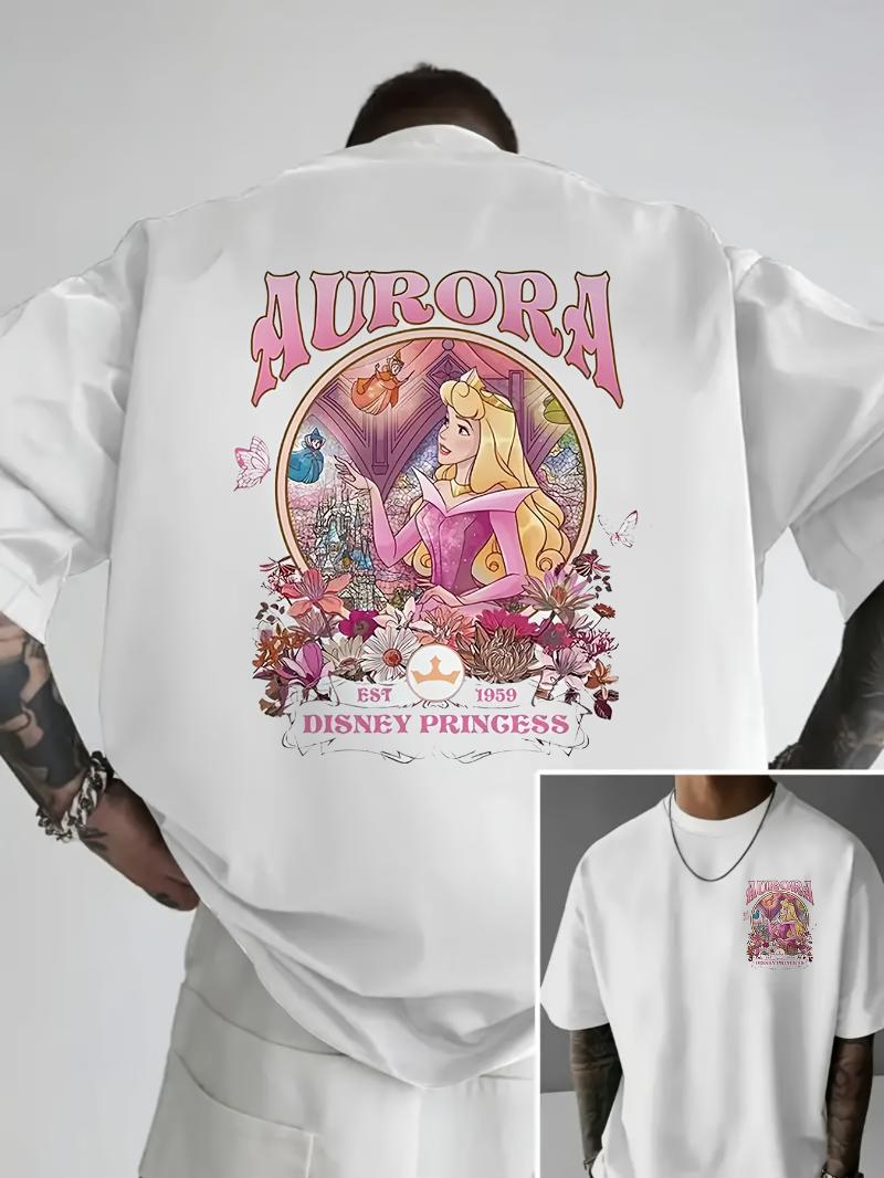 

Princess Aurora Sleeping Beauty Tshirt Fairy Tale Pattern Tshirt Soft and Breathable Cotton Comfortable Loose Shirt Unisex 4XL
