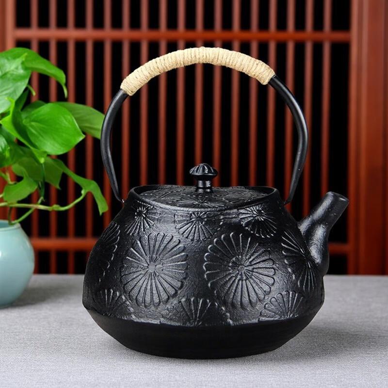 ZISIZ Sunflower Cast Iron Tea Kettle