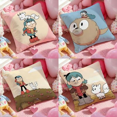 Anime H-Hilda Cartoon Girl Cushion Cover Pattern Printed Pillowcase for Living Room Sofa Cushion Cover & Bedroom Decor