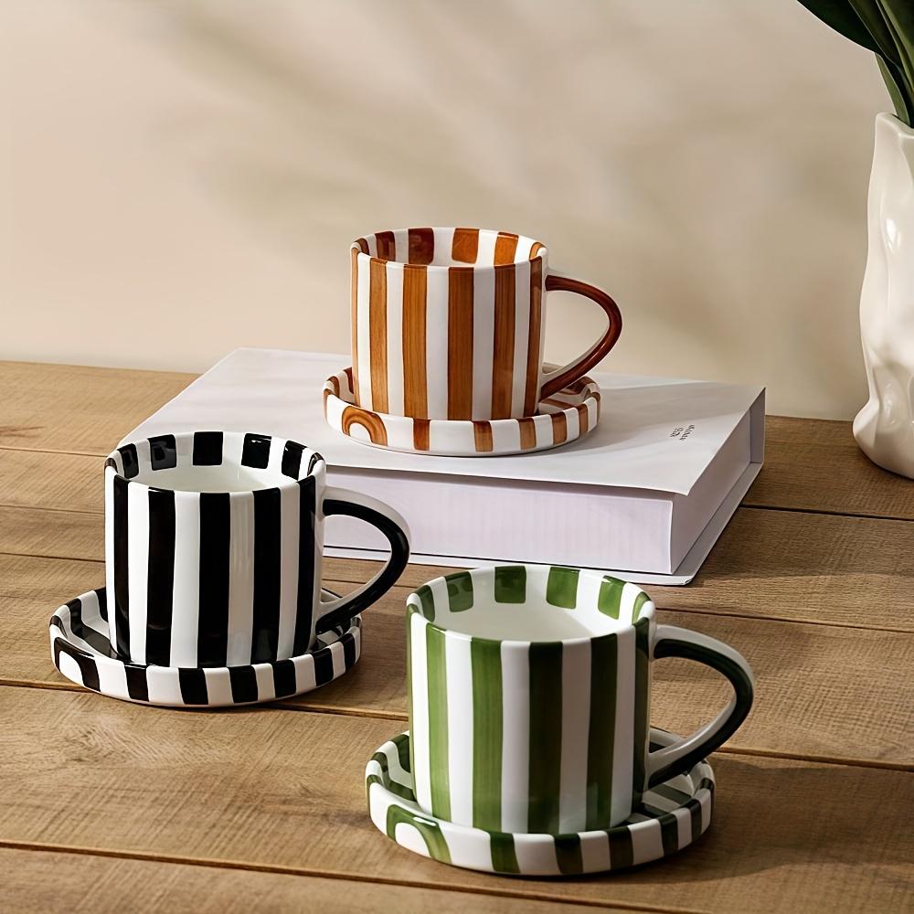 European-Style Minimalist Ceramic Mug High-Appearance Coffee Cup and Saucer Set Home Water Cup Afternoon Tea Cup Perfect Gift Ch