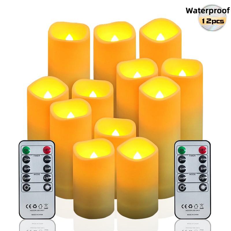 12-Pack Outdoor Waterproof LED Candle LED Lamp Electronic Candle for Christmas Halloween Wedding Festival Party Decoration