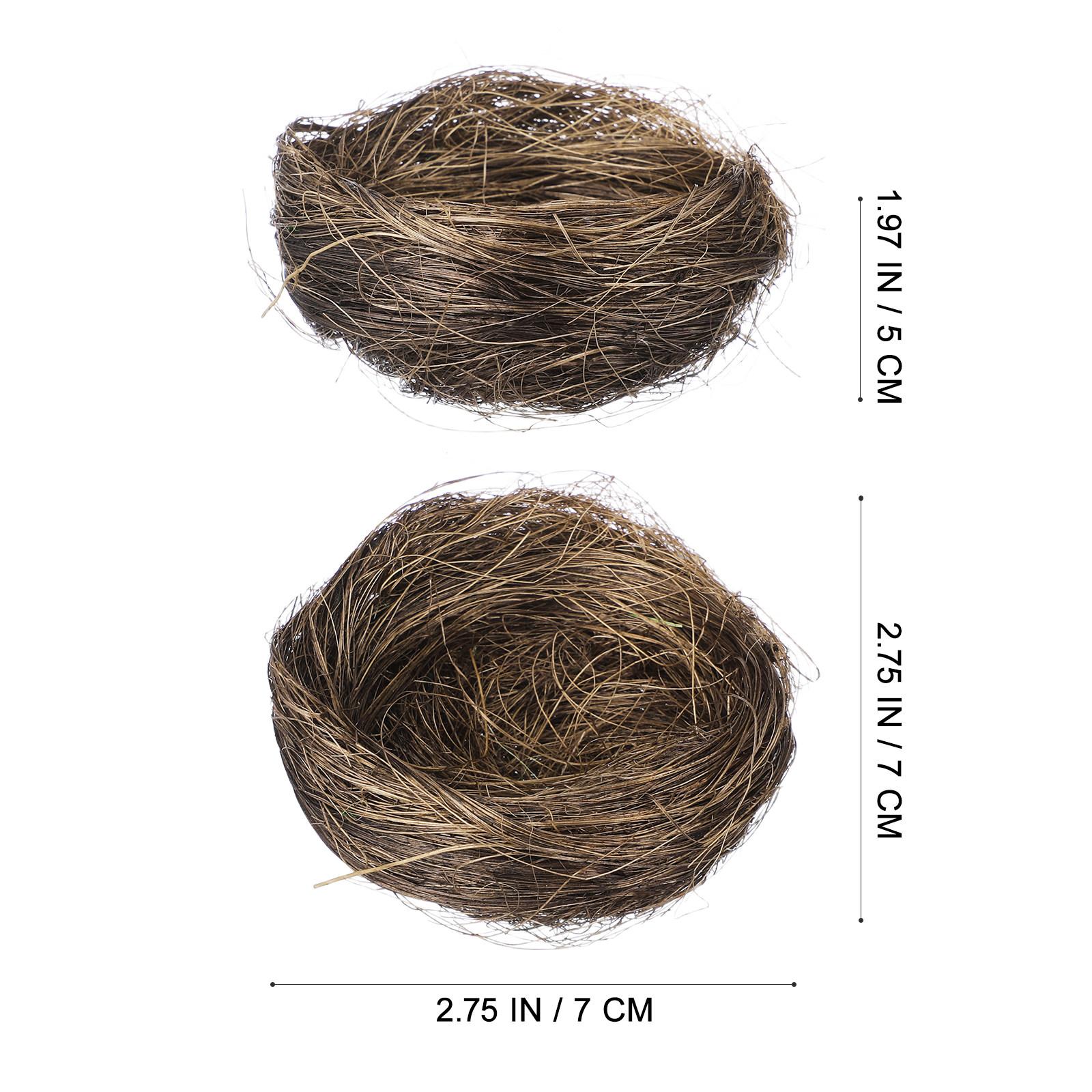 

16Pcs Bird Nest Simulation Garden Bird Nest Ornaments Rustic Decorative Easter Party Photography Props Micro Landscape Decor кофейный