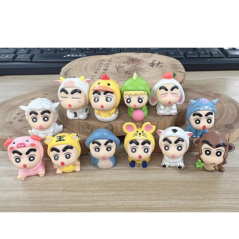 Adorable Pvc Anime Cartoon Crayon Shin-chan Animal Figurines Set Of 12