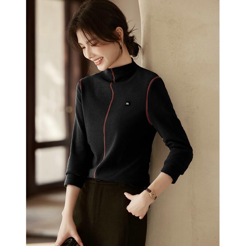 Women s Velvet-Feel Mock Neck Base Layer Top XL