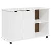 Rollcontainer mit Rädern Weiß 100 x 39 x 65,5 cm Massivholz Kiefer