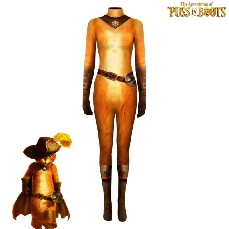 Puss In Boots Cosplay Costume Jumpsuit For Halloween Carnival