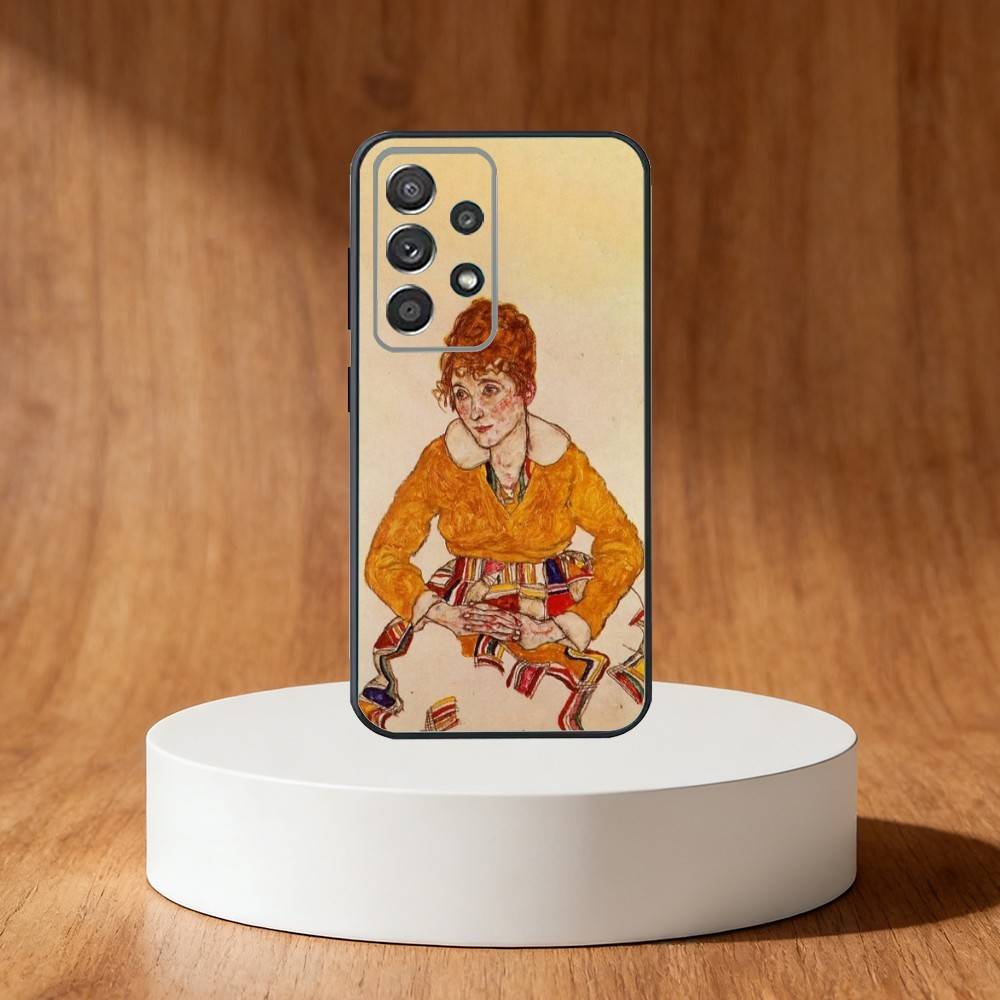 

E-Egon S-Schiele Phone Case For Samsung S25,S24,S21,S22,S23,S30,Ultra,S20,Plus,Fe,Note,10,9,5G Black Cover Samsung S21lite