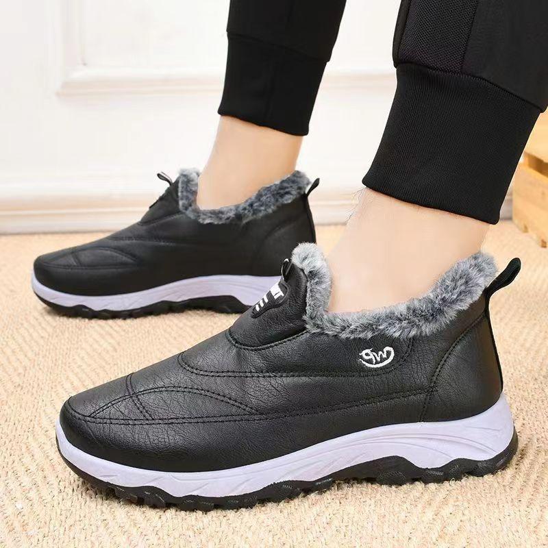 Men's Short Cotton Boots with Thickened Velvet and Waterproof Large Cotton, Casual Shoes for Men