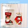 Christmas Wooden Festive Ornaments With Painted Santa And Snowman For Season Celebrations