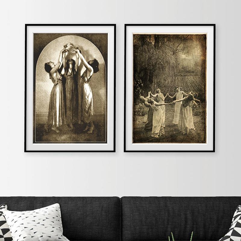 Witch Cooking Vintage Halloween Photos Posters and Prints Wizardry Wall Art Canvas Painting Modern Kitchen Decoration Pictures