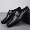 Fashion Fashionable Half Dragged Loafers Men's Comfortable Soft Soled Anti Slip Outdoor Driving Shoes Men's Breathable Business Mokasin