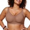LetsJoli Womens Wireless Full Coverage Bra Comfort Push Up Seamless Plus Size Everyday