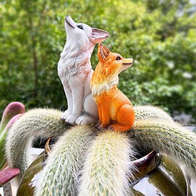 Cute Nine Tailed Animal Figurine Handicraft Resin Crafts Animal Sculpture Toys Unique Garden Animal Statue