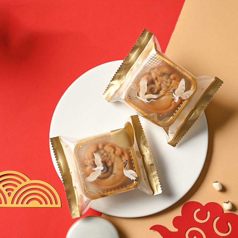 100pcs Plastic Mooncake Packaging Bag Frosted Handmade Biscuit Packaging Bag Food Bag   DIY