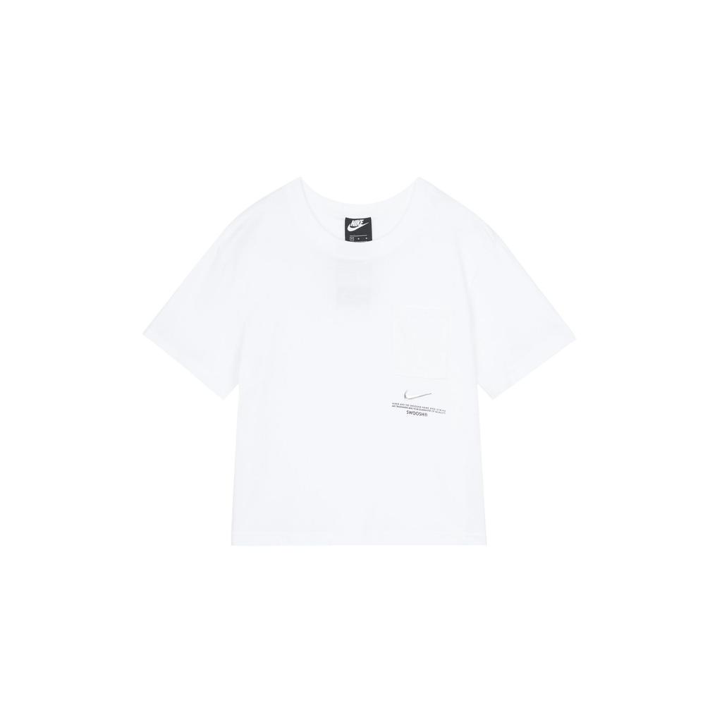 Nike Crop Tops Women's White Crew Neck Moderate CZ8912-100