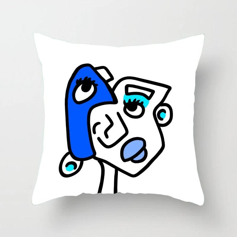 Abstract Emoticon Pattern Pillowcase Car Ornaments Office Living Room Home Pillowcase