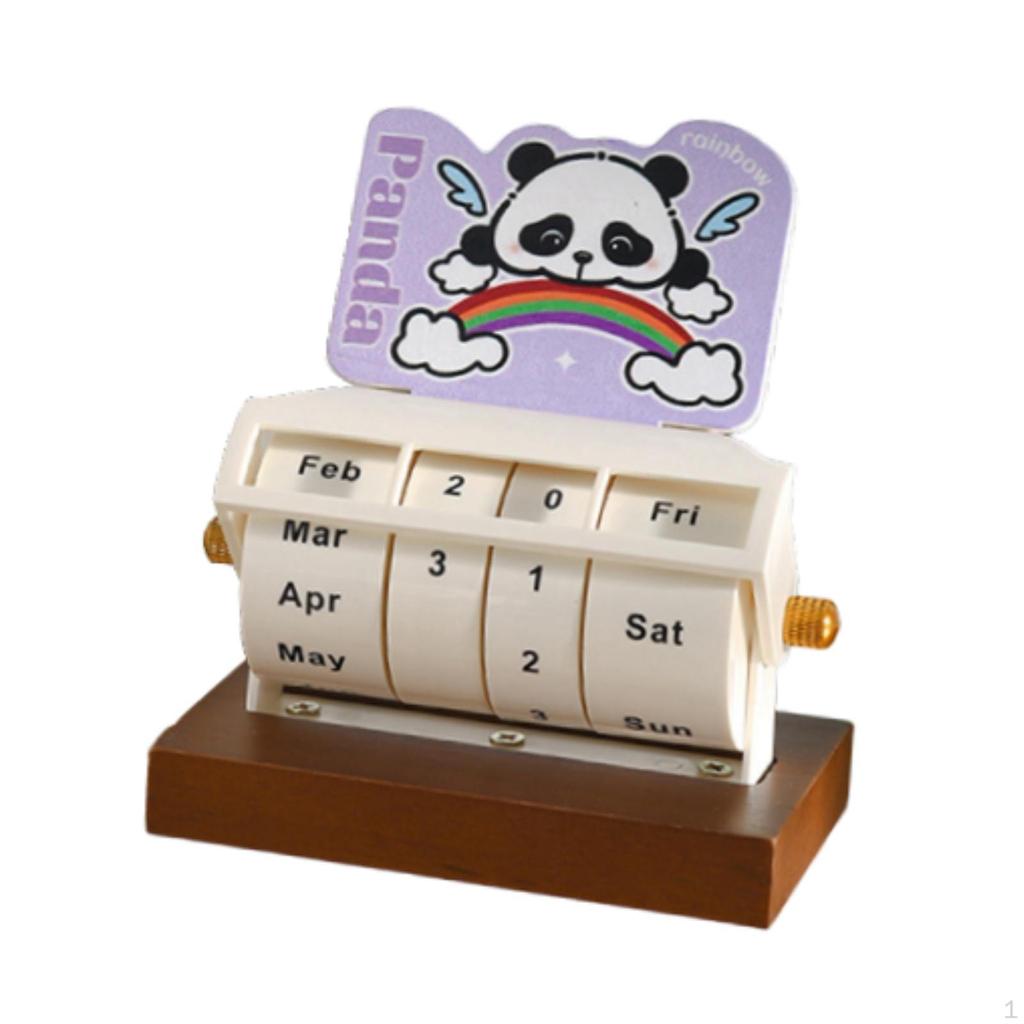 Panda Themed Rotary Desk Calendar for Home And Office Use