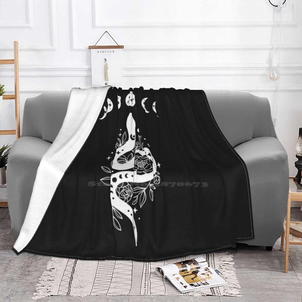 Celestial Snake , Mystical Lunar Snake , Celestial Mystical Floral Moon Snake New Arrival Fashion Leisure Warm Flannel Blanket