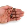Vintage Handmade Wire-Wrapped Amethyst Moon Pendant Necklace with Colorful Crushed Stone Beads