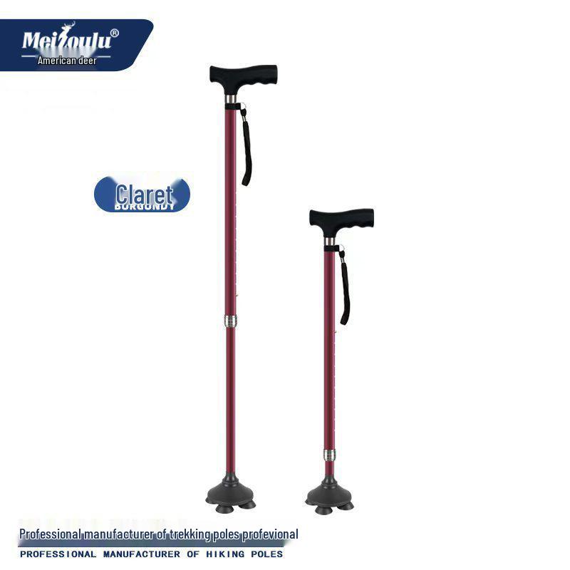 Adjustable Anti-Slip Aluminum Alloy Walking Cane for Elderly