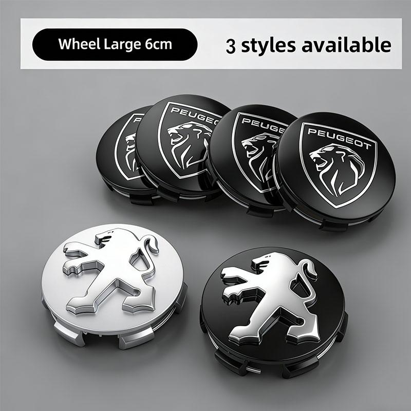 4 PCS 60mm Car Wheel Center Cap Hub Cap Car Accessories for Peugeot 108 y 206 207 208 301 307 308 406 407 408 508 2008 3008 4008 5