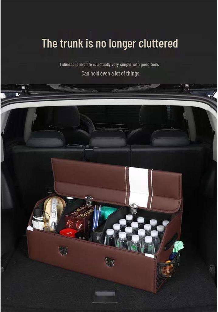 Car Trunk Multi-functional Leather Folding Organizer Box