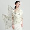 Handmade Precision Rolled Edge: 100% Mulberry Silk Pearl Yarn Printed Long Scarf, Fashionable and High-end Accessory Scarf