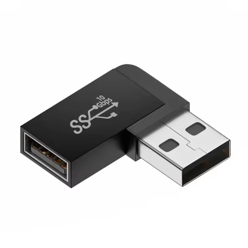 USB 3.0 Samec na Samici Pravoúhlý Prodlužovací Adaptér 90 Stupňový USB Konektor Nahoru Loketní Adaptér 10Gbps Pro Notebook PC Převodník