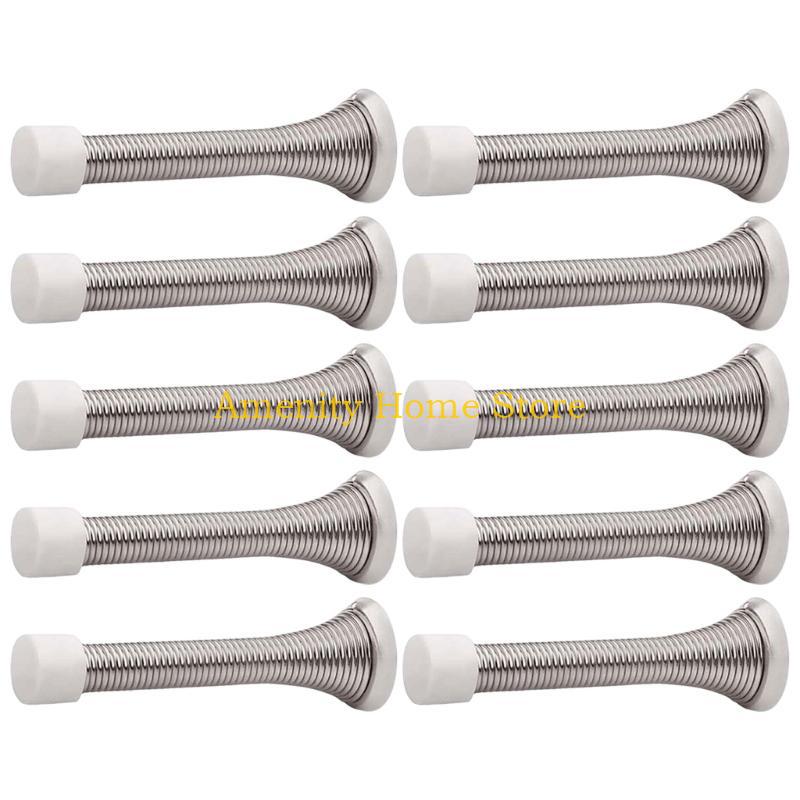 

F26C 85mmSpring Door Stop set Carbon Steel Stops Secure door in Homes hotel Offices серебряный