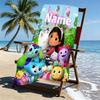 Custom Name Personalized Gabby's Dollhouse Print Beach Towel, for Trip Camping Beach Party Home Decor, Birthday Gift for Family & Friends