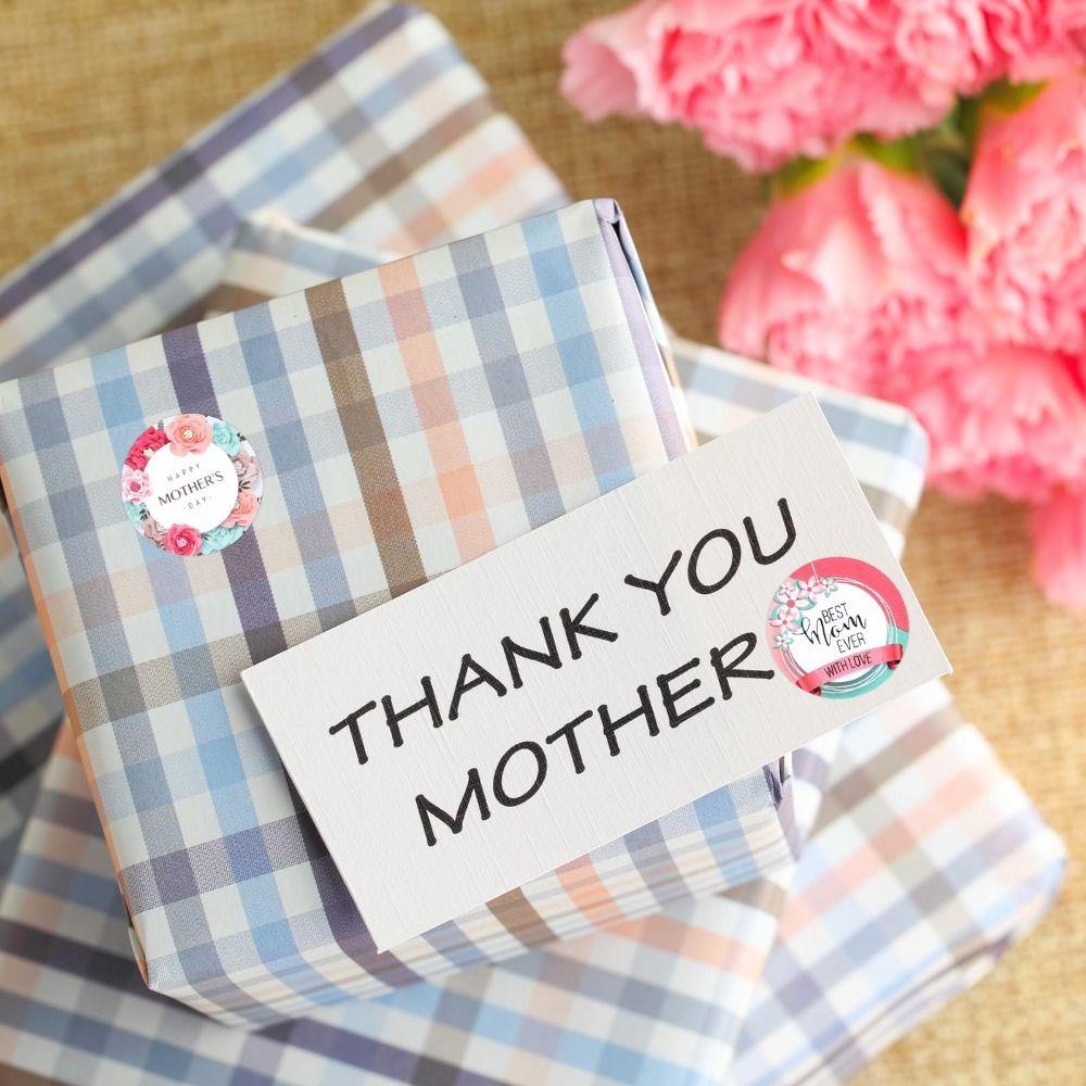500 Pcs 1 Inch Mother's Day Stickers Kraft paper Adhesive Sticker Labels